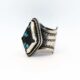 Turquoise Silver Ring Size 5.75 Southwestern Stamped Hatchita Diamond Shape