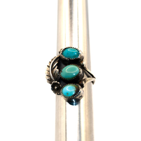 Navajo Vintage Ring Size 6 Split Shank Kingman Turquoise Native American